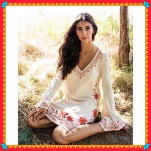 Free People Skyfall Embroidered Tunic Dress